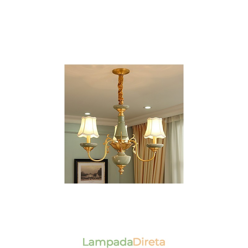 Lustre todo em cobre Lustre decorativo jade OP0