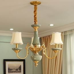 Lustre todo em cobre Lustre decorativo jade OP0