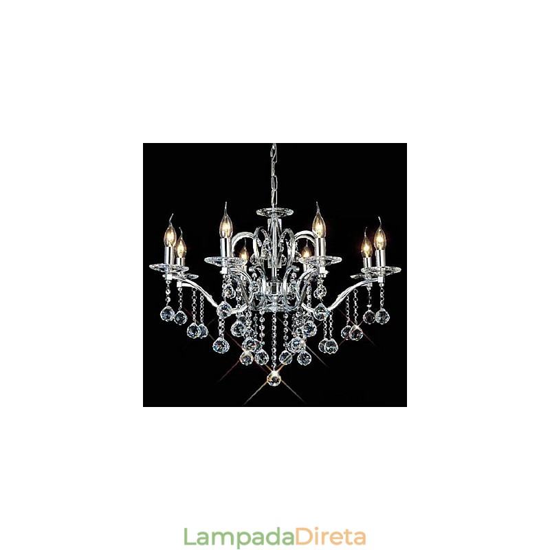 Lustre de Cristal Elegante com 8 Luzes