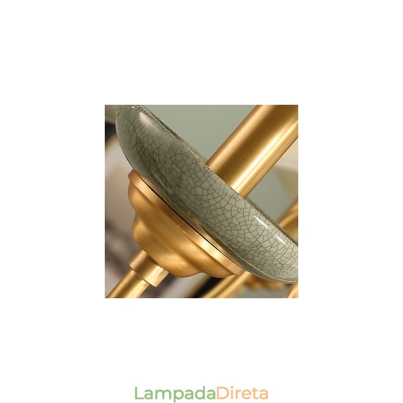 Lustre todo em cobre Lustre decorativo jade OP0