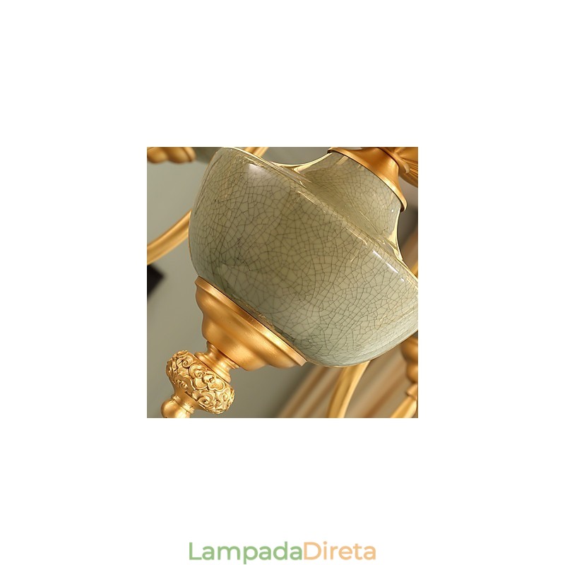 Lustre todo em cobre Lustre decorativo jade OP0