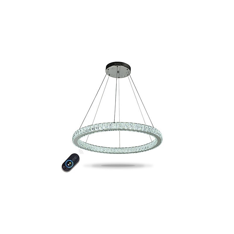 Luminária pendente de teto em anel regulável, lustre moderno, iluminação interna, luz com controle remoto