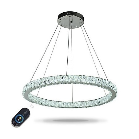 Luminária pendente de teto em anel regulável, lustre moderno, iluminação interna, luz com controle remoto Luminária pendente de teto em anel regulável, lustre moderno, iluminação interna, luz com controle remoto