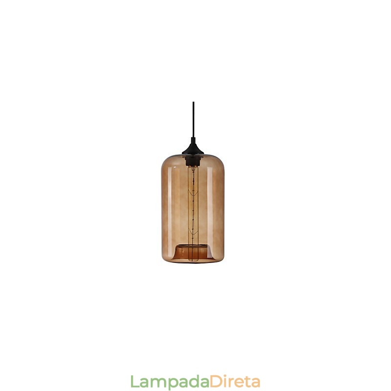 Pendente de design de garrafa 1 luz minimalista pintura de ferro