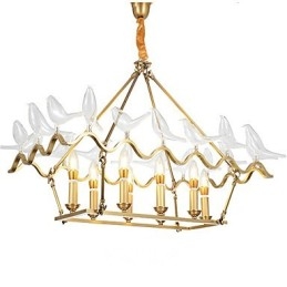 Lustre de metal moderno e contemporâneo em latão para designers