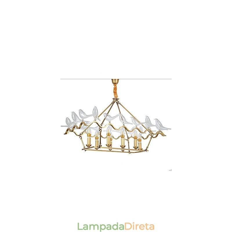 Lustre de metal moderno e contemporâneo em latão para designers