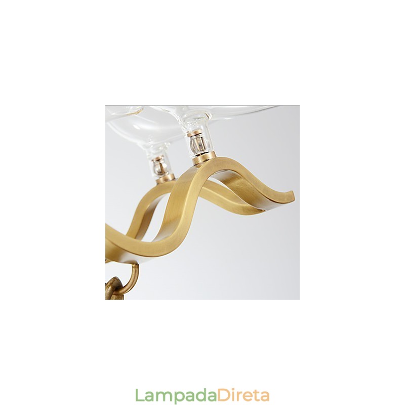 Lustre de metal moderno e contemporâneo em latão para designers
