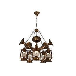 Lustre de metal rústico estilo chalé vintage retrô country globo pintura característica para designers de estilo mini