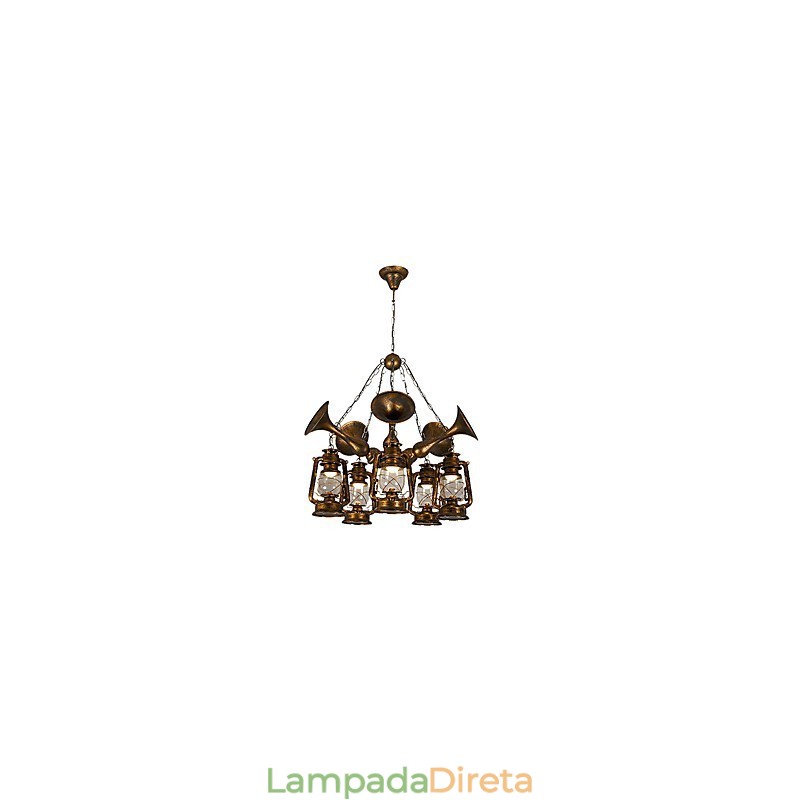 Lustre de metal rústico estilo chalé vintage retrô country globo pintura característica para designers de estilo mini