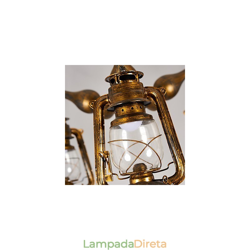 Lustre de metal rústico estilo chalé vintage retrô country globo pintura característica para designers de estilo mini