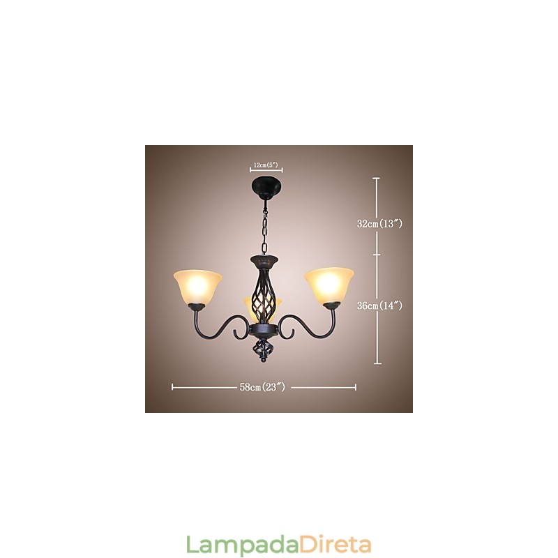 Tradicional Clássico Rústico Lodge Vintage Retro Country Outros Recurso para Mini Estilo Designers Lustre de Metal