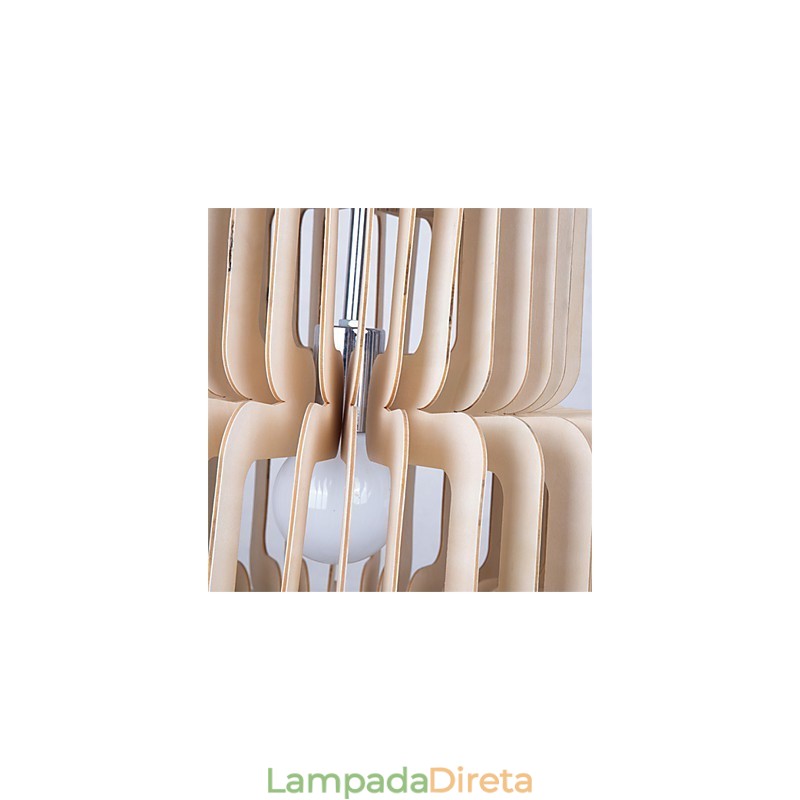 Lustre de madeira vintage com três camadas de bolo