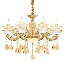 Lustre de cristal de liga de zinco estilo europeu para casa
