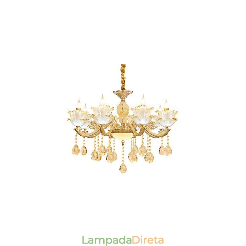 Lustre de cristal de liga de zinco estilo europeu para casa