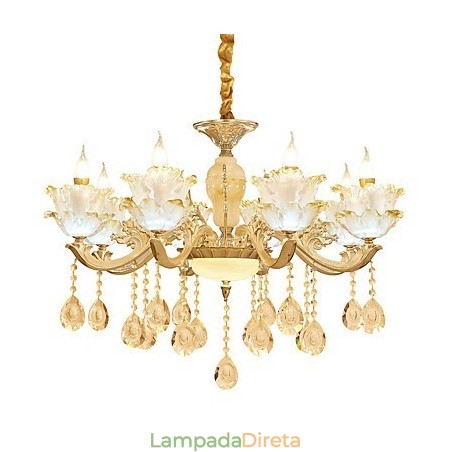 Lustre de cristal de liga de zinco estilo europeu para casa Lustre de cristal de liga de zinco estilo europeu para casa