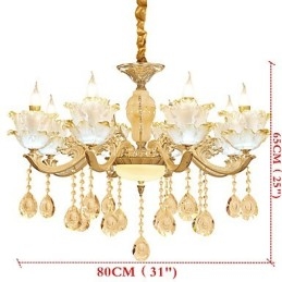 Lustre de cristal de liga de zinco estilo europeu para casa