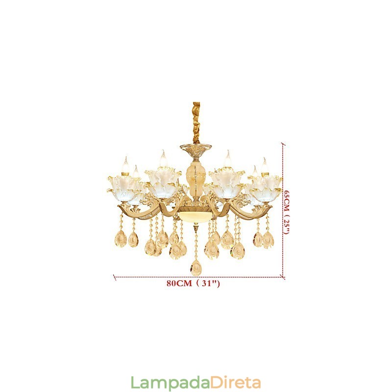 Lustre de cristal de liga de zinco estilo europeu para casa