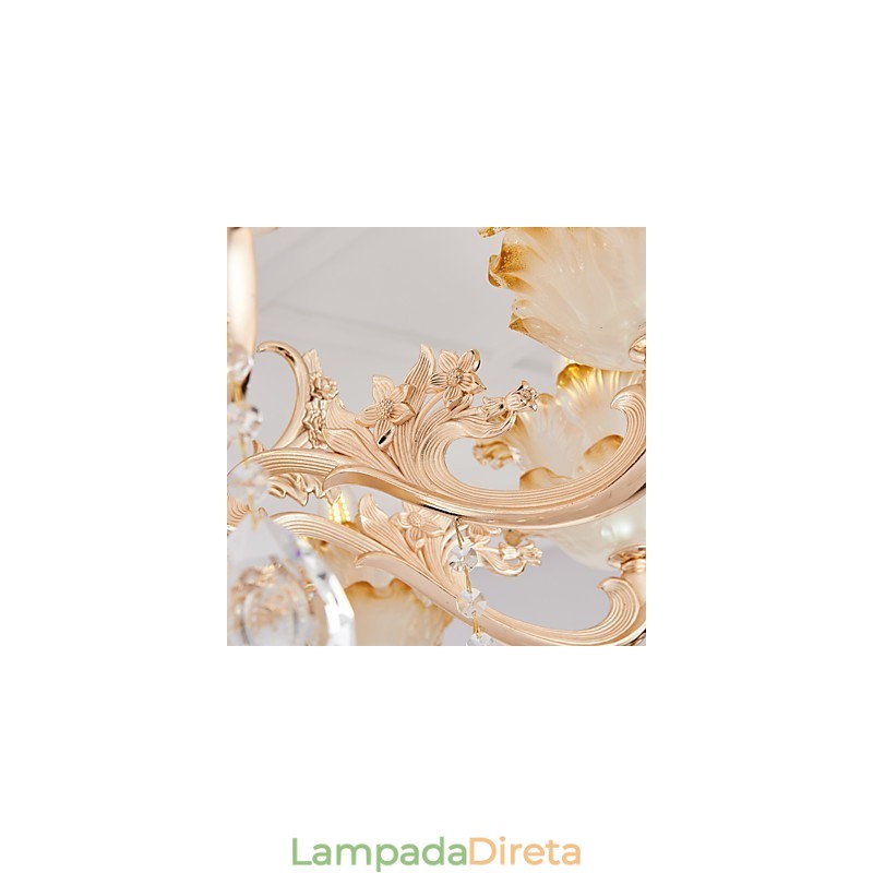 Lustre de cristal de liga de zinco estilo europeu para casa