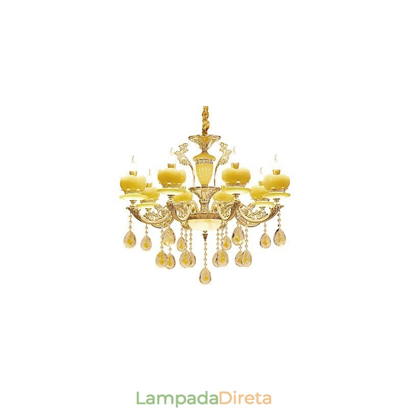 Lustre de cristal de liga de zinco estilo europeu para casa