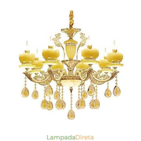 Lustre de cristal de liga de zinco estilo europeu para casa Lustre de cristal de liga de zinco estilo europeu para casa