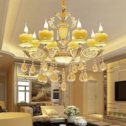Lustre de cristal de liga de zinco estilo europeu para casa