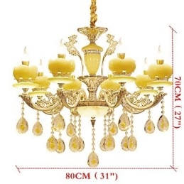 Lustre de cristal de liga de zinco estilo europeu para casa