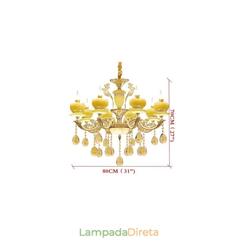 Lustre de cristal de liga de zinco estilo europeu para casa