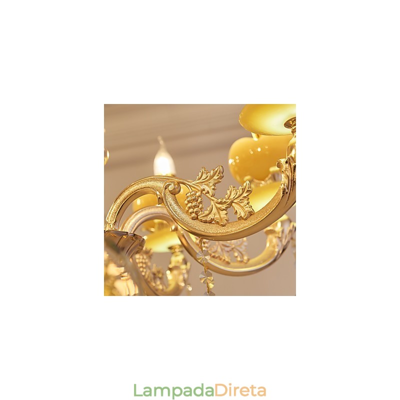 Lustre de cristal de liga de zinco estilo europeu para casa