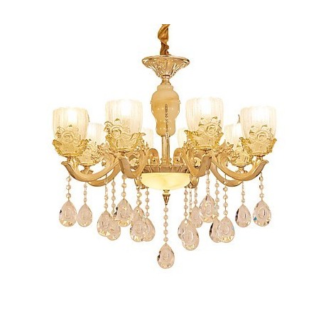 Lustre de cristal de liga de zinco estilo europeu para casa Lustre de cristal de liga de zinco estilo europeu para casa