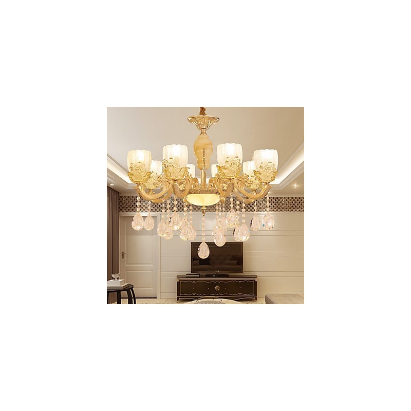 Lustre de cristal de liga de zinco estilo europeu para casa