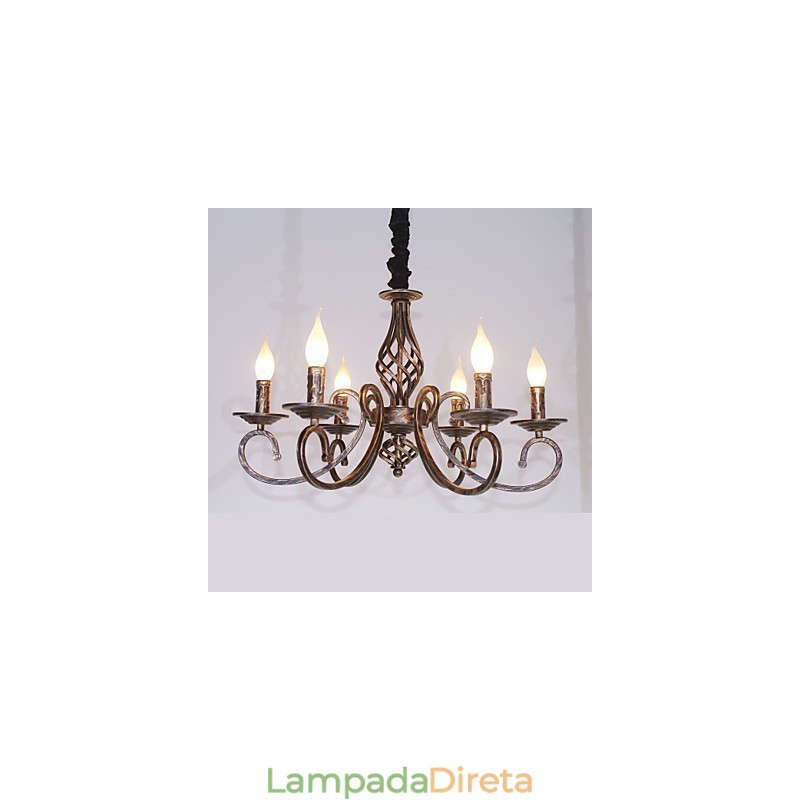 Lâmpada simples retrô Lâmpada colorida de cobre Lâmpada de vela
