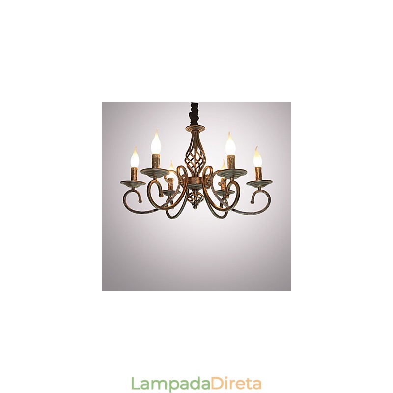 Lâmpada simples retrô Lâmpada colorida de cobre Lâmpada de vela