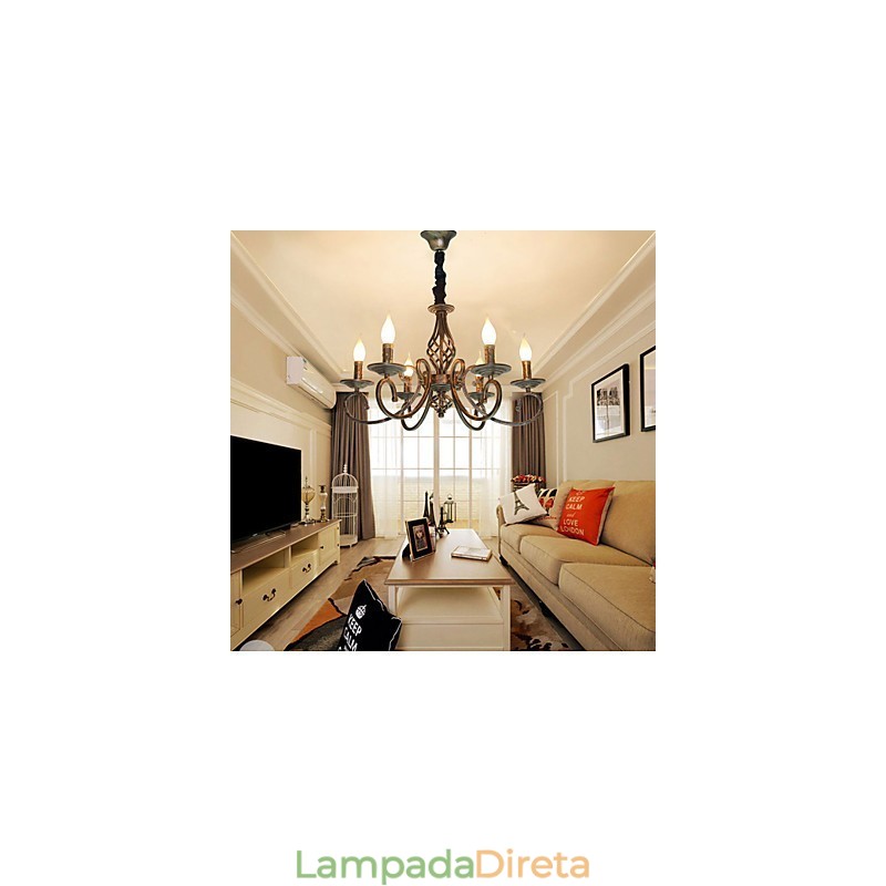 Lâmpada simples retrô Lâmpada colorida de cobre Lâmpada de vela