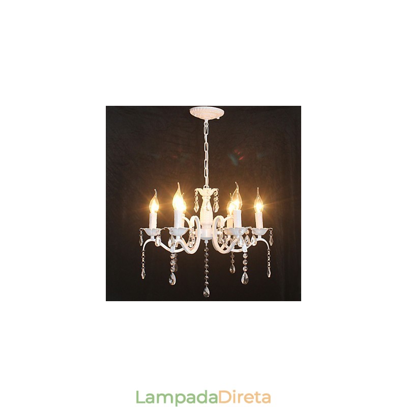Lustre moderno de cristal mini estilo vela lâmpada de ferro lâmpadas