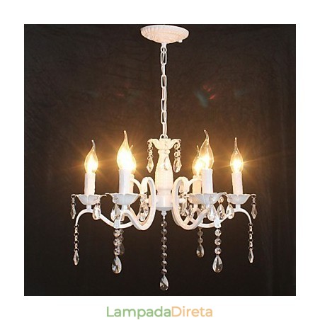 Lustre moderno de cristal mini estilo vela lâmpada de ferro lâmpadas