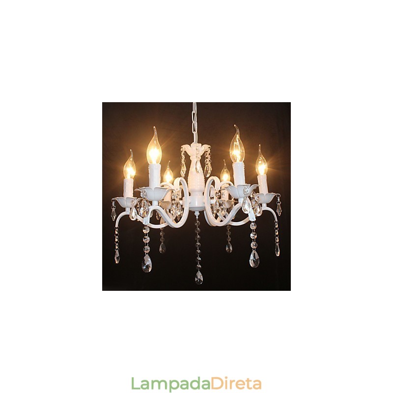 Lustre moderno de cristal mini estilo vela lâmpada de ferro lâmpadas