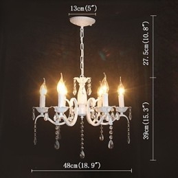 Lustre moderno de cristal mini estilo vela lâmpada de ferro lâmpadas