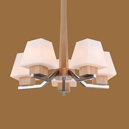 Característica eletroplatada contemporânea moderna para lustre de bambu de madeira