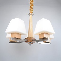 Característica eletroplatada contemporânea moderna para lustre de bambu de madeira