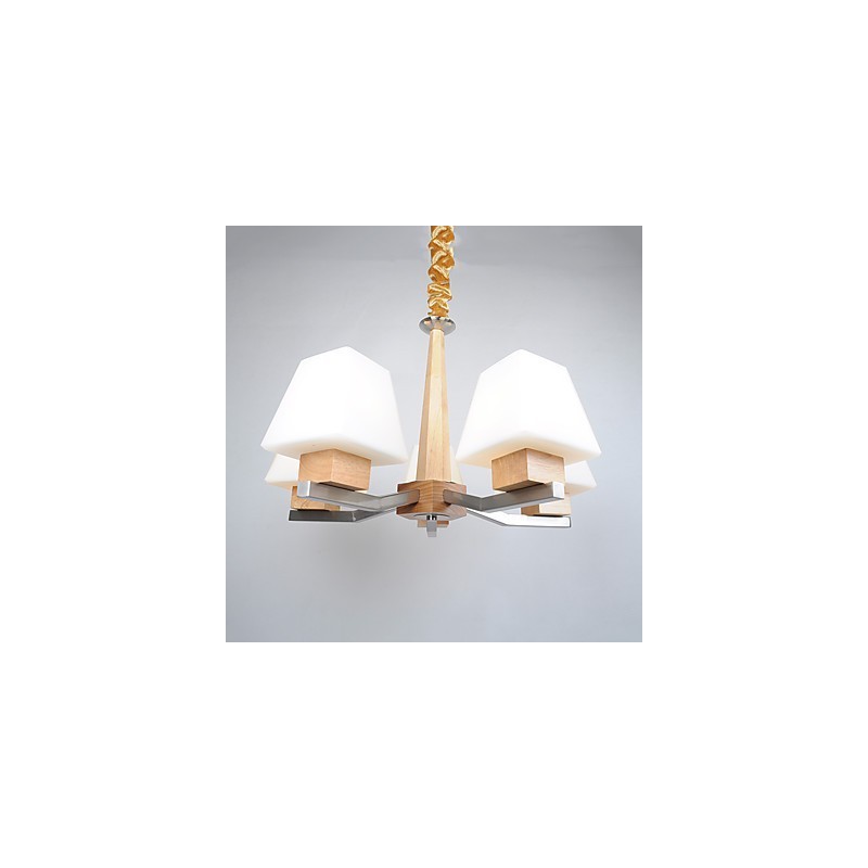 Característica eletroplatada contemporânea moderna para lustre de bambu de madeira