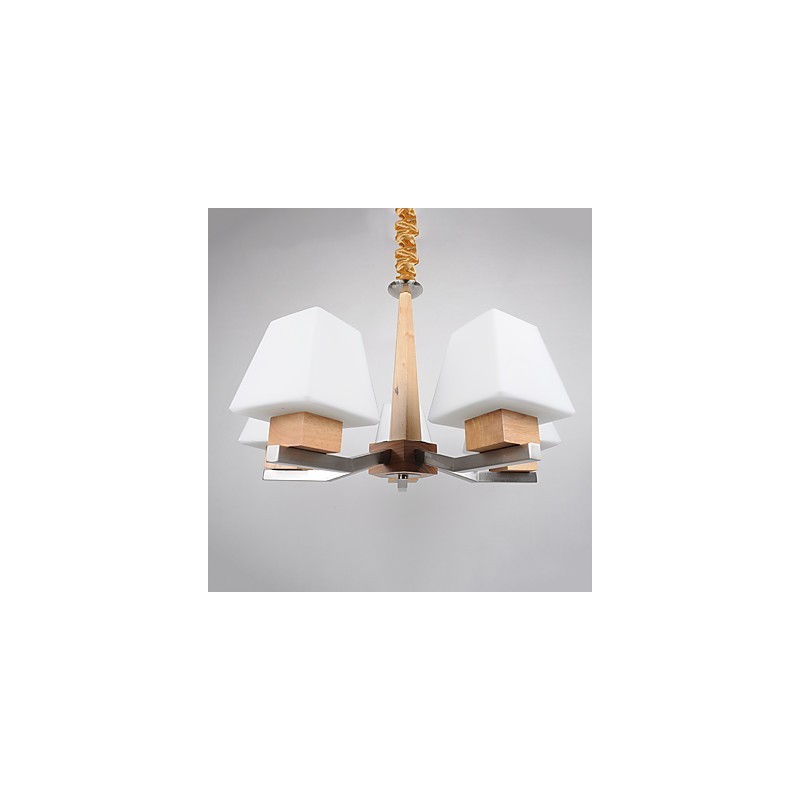 Característica eletroplatada contemporânea moderna para lustre de bambu de madeira