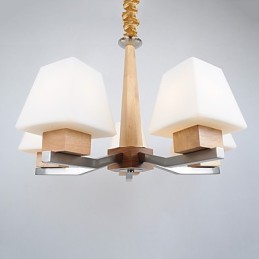 Característica eletroplatada contemporânea moderna para lustre de bambu de madeira