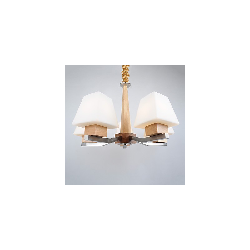 Característica eletroplatada contemporânea moderna para lustre de bambu de madeira