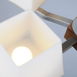 Característica eletroplatada contemporânea moderna para lustre de bambu de madeira