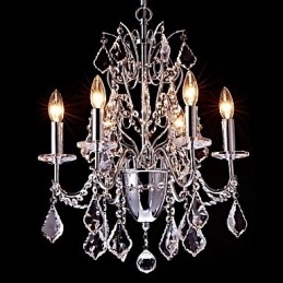 Moderno Contemporâneo Tradicional Clássico Country Chrome Feature para Lustre de Metal Cristal