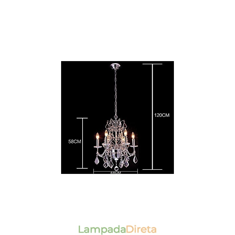 Moderno Contemporâneo Tradicional Clássico Country Chrome Feature para Lustre de Metal Cristal