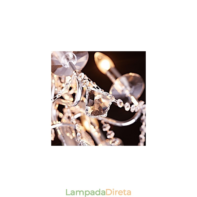 Moderno Contemporâneo Tradicional Clássico Country Chrome Feature para Lustre de Metal Cristal