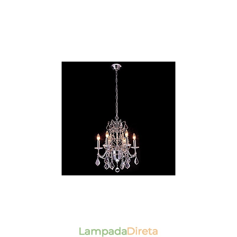 Moderno Contemporâneo Tradicional Clássico Country Chrome Feature para Lustre de Metal Cristal