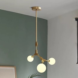 Recurso de pintura clássica tradicional para luminária pendente de madeira e bambu estilo mini