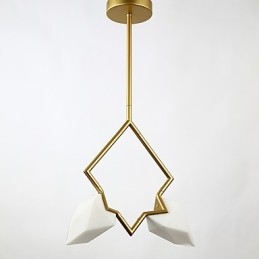 2 postes de luz modernos de metal com lustre de vidro pêssego, luminária pendente para decoração de cantina